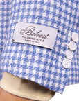 Belvest - Blue Houndstooth 100% Linen Jacket JACKETS Belvest