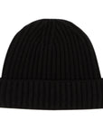 Robert Old - Fisherman Knit 8ply Cashmere Hat - Black CAPS & HATS Robert Old
