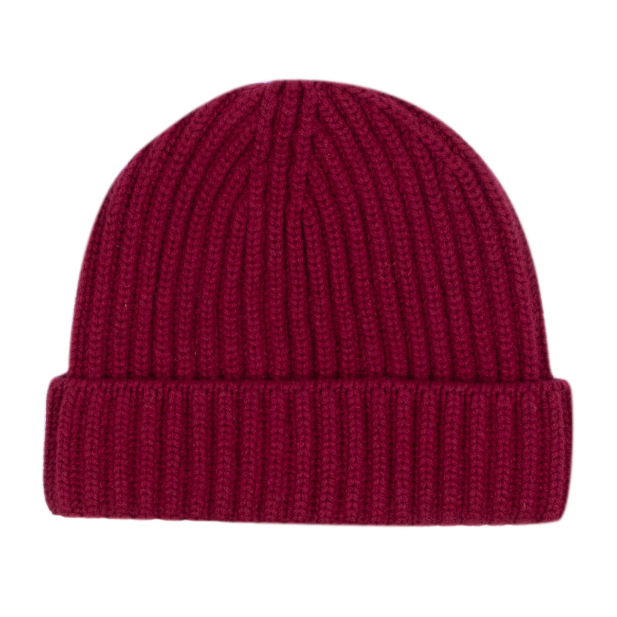 Robert Old - Fisherman Knit 8ply Cashmere Hat - Claret CAPS & HATS Robert Old