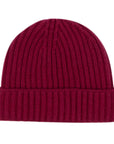 Robert Old - Fisherman Knit 8ply Cashmere Hat - Claret CAPS & HATS Robert Old