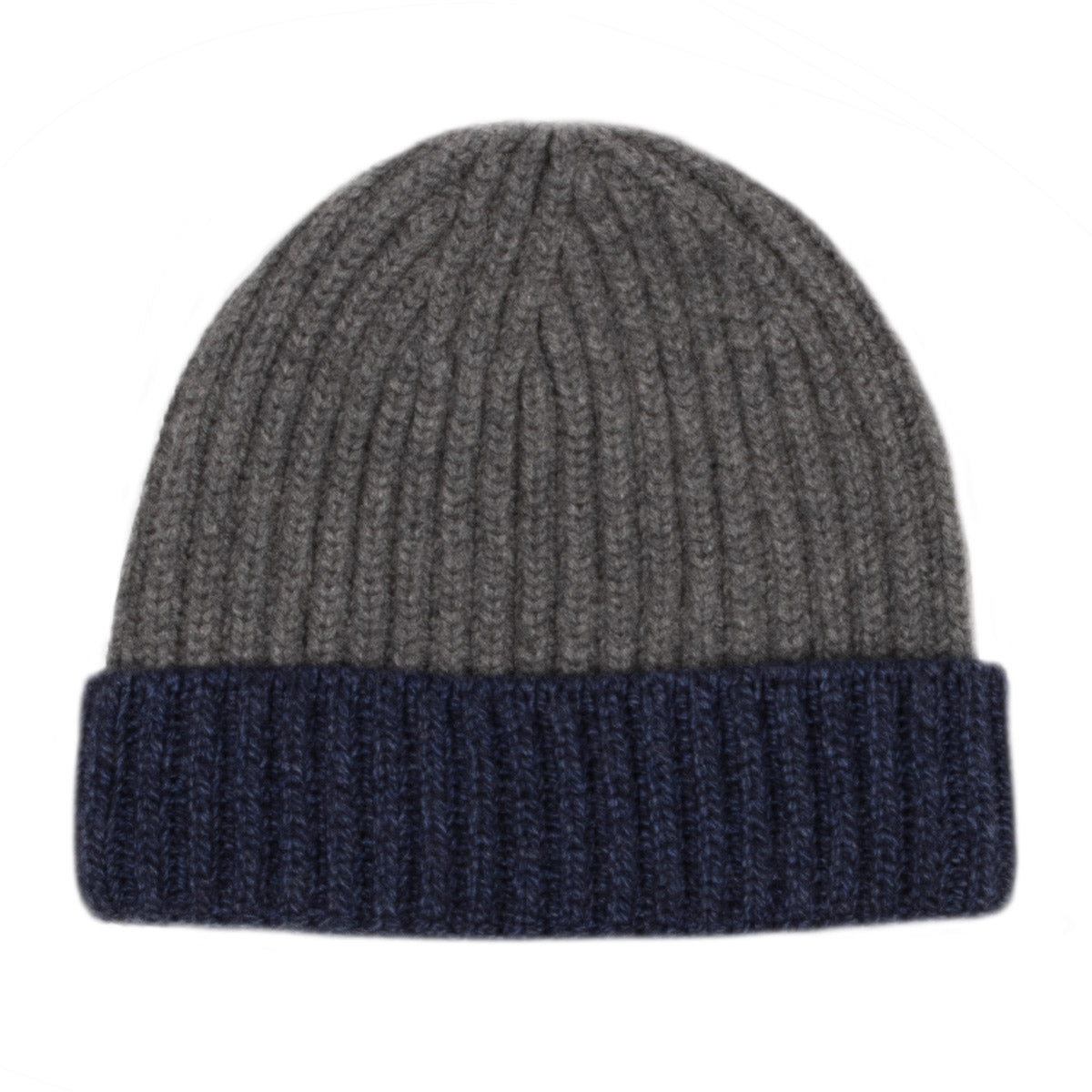 Fisherman Knit 8ply Cashmere Hat Navy Grey Marl – Robert Old Co