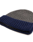 Robert Old - Fisherman Knit 8ply Cashmere Hat - Navy Marl - Derby CAPS & HATS Robert Old