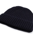 Robert Old - Fisherman Knit 8ply Cashmere Hat - Dark Navy CAPS & HATS Robert Old