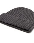 Robert Old - Fisherman Knit 8ply Cashmere Hat - Smog Grey CAPS & HATS Robert Old