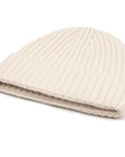 Robert Old - Fisherman Knit 8ply Cashmere Hat - White Undyed CAPS & HATS Robert Old