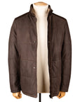 Robert Old - Brown Panelled Leather Hip-Length Coat LEATHERS Robert Old