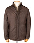 Robert Old - Brown Panelled Leather Hip-Length Coat LEATHERS Robert Old
