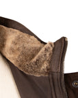 Robert Old - Brown Panelled Leather Hip-Length Coat LEATHERS Robert Old