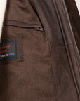 Robert Old - Brown Panelled Leather Hip-Length Coat LEATHERS Robert Old