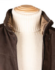Robert Old - Brown Panelled Leather Hip-Length Coat LEATHERS Robert Old