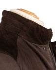 Robert Old - Brown Panelled Leather Hip-Length Coat LEATHERS Robert Old