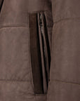 Robert Old - Brown Panelled Leather Hip-Length Coat LEATHERS Robert Old