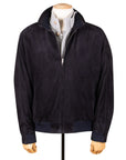 Robert Old - Midnight Blue Calf Suede Bomber Jacket LEATHERS Robert Old