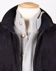 Robert Old - Midnight Blue Calf Suede Bomber Jacket LEATHERS Robert Old