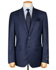 Robert Old - Mid Blue Fine Check Pure Wool Suit SUITS Robert Old