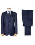 Robert Old - Mid Blue Fine Check Pure Wool Suit SUITS Robert Old