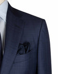 Robert Old - Mid Blue Fine Check Pure Wool Suit SUITS Robert Old