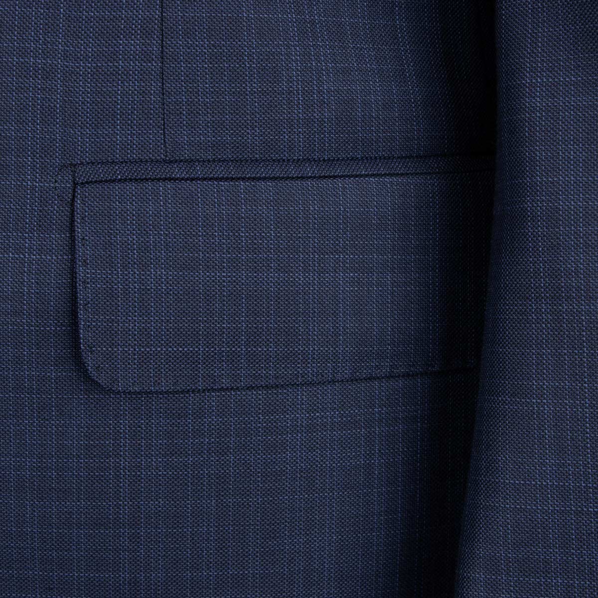 Mid Blue Fine Check Pure Wool Suit SUITS Robert Old