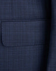 Robert Old - Mid Blue Fine Check Pure Wool Suit SUITS Robert Old