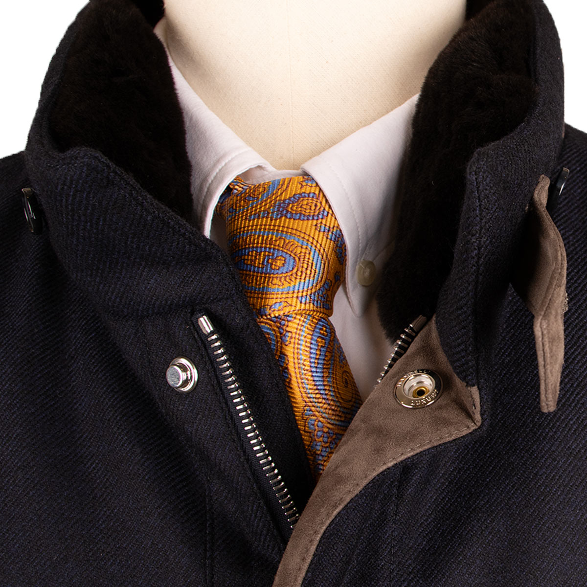 Robert Old - Navy Loro Piana Storm System Wool & Cashmere Overcoat OVERCOATS Robert Old