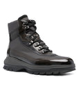 Santoni - Brown Leather & Grey Gore-Tex® Lace-up Hiking Boot SHOES Santoni