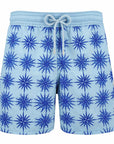 Vilebrequin - Blue Sud 'Moorea' Flocked Swim Shorts SWIMWEAR Vilebrequin