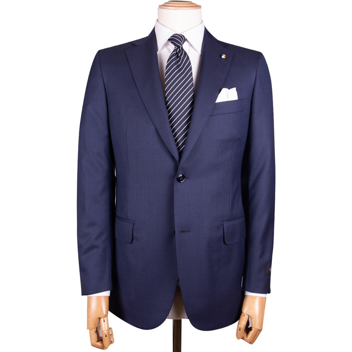 Belvest - Handcrafted Navy Wool Super 160s Suit SUITS Belvest