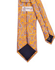Robert Old - Orange & Blue Paisley Jaquard Print 100% Silk Tie TIES/CRAVATS Robert Old