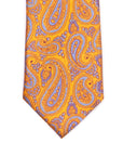 Robert Old - Orange & Blue Paisley Jaquard Print 100% Silk Tie TIES/CRAVATS Robert Old