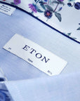Eton - Blue Floral Trim Signature Twill Slim Fit Shirt L/S SHIRTS Eton