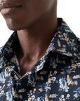 Eton - Navy Blue Floral Print Contemporary Fit Twill Shirt L/S SHIRTS Eton
