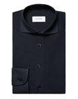 Eton - Navy Cotton Four-Way Stretch Long Sleeve Shirt L/S SHIRTS Eton