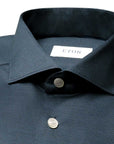 Eton - Dark Blue Filo di Scozia King Knit Slim Fit Shirt L/S SHIRTS Eton