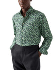 Eton - Green Kiwi Print Linen Shirt L/S SHIRTS Eton