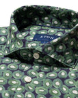 Eton - Green Kiwi Print Linen Shirt L/S SHIRTS Eton