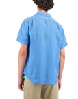 La Martina - Campanula Blue Linen Short-sleeved Shirt S/S SHIRTS La Martina
