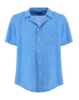 La Martina - Campanula Blue Linen Short-sleeved Shirt S/S SHIRTS La Martina
