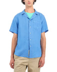 La Martina - Campanula Blue Linen Short-sleeved Shirt S/S SHIRTS La Martina