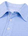 Fedeli - Cotton Piqué Polo Shirt Light Blue S/S POLOS FEDELI