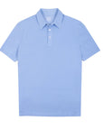 Fedeli - Cotton Piqué Polo Shirt Light Blue S/S POLOS FEDELI