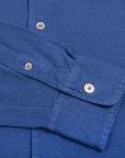 Fedeli - Mid-Blue Piqué Organic Cotton Long Sleeve Polo Shirt L/S SHIRTS FEDELI