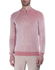 Moorer - Pink ‘Fedro’ Knit Zip Neck Sweater KNITWEAR MooRER