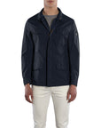 Moorer - Navy 'Ezio' Lightweight Water Repellent Coat BLOUSONS MooRER