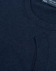 Robert Old - Navy Knitted Boucle Cotton-Blend Crew Neck T-Shirt TEE SHIRTS Robert Old