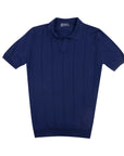 Robert Old - Navy 100% Cotton Wide-Ribbed Polo Shirt S/S POLOS Robert Old