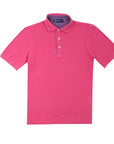 Robert Old - Raspberry Red 100% Cotton Short Sleeve Polo Shirt S/S POLOS Robert Old
