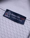 Robert Old - Ice-Blue Waffle Knit Full Zip Sweater KNITWEAR Robert Old