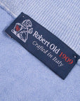 Robert Old - Light Blue 100% Virgin Wool Long Sleeve Zip Neck Knit KNITWEAR Robert Old