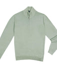 Robert Old - Mint Green 100% Virgin Wool Long Sleeve Zip Neck Knit KNITWEAR Robert Old