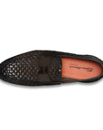 Santoni - Brown Woven Leather Loafer SHOES Santoni